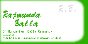 rajmunda balla business card
